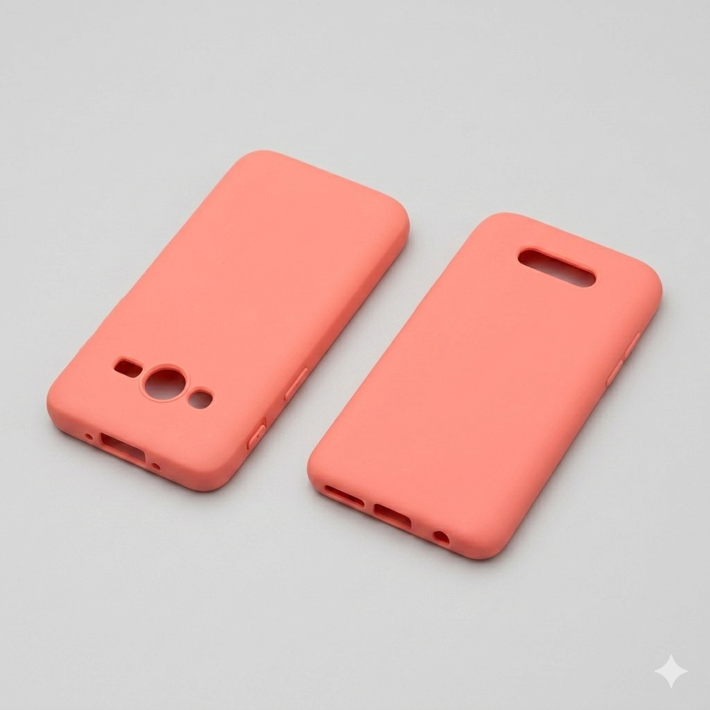 3D-printed phone case prototype in Matte Coral Orange TPU