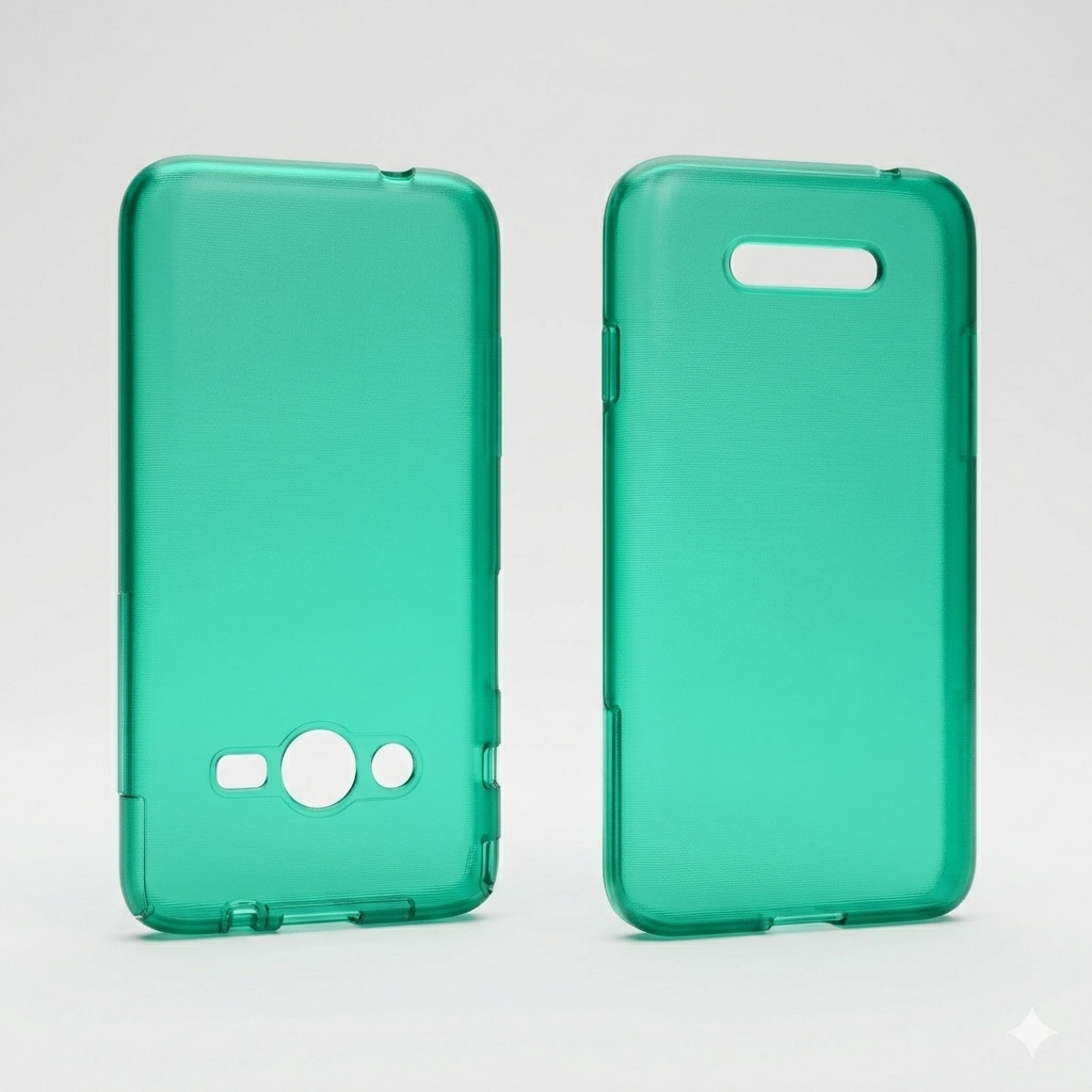 Semi-Matte Green TPU phone case prototype