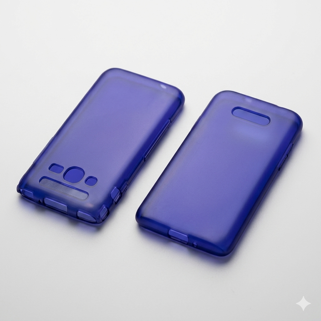Semi-Matte Indigo TPU phone case prototype