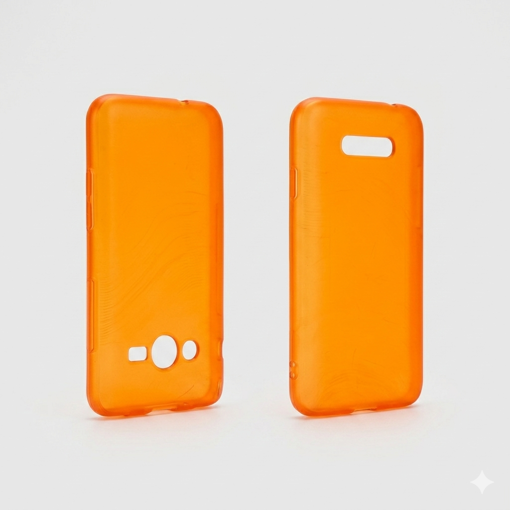 Semi-Matte Orange TPU phone case prototype