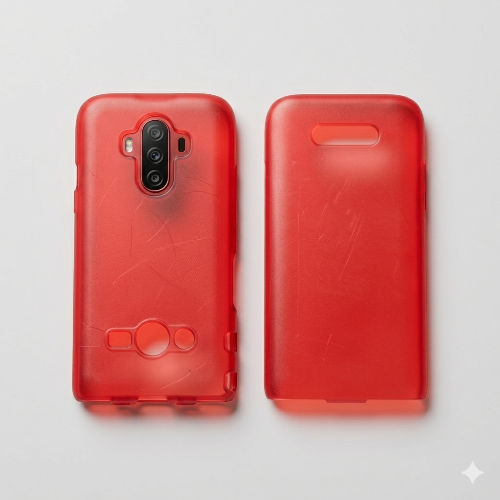 Semi-Matte Red TPU phone case prototype