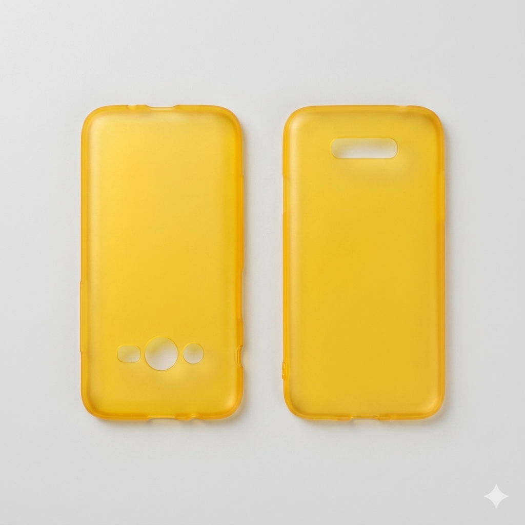 Semi-Matte Yellow TPU phone case prototype