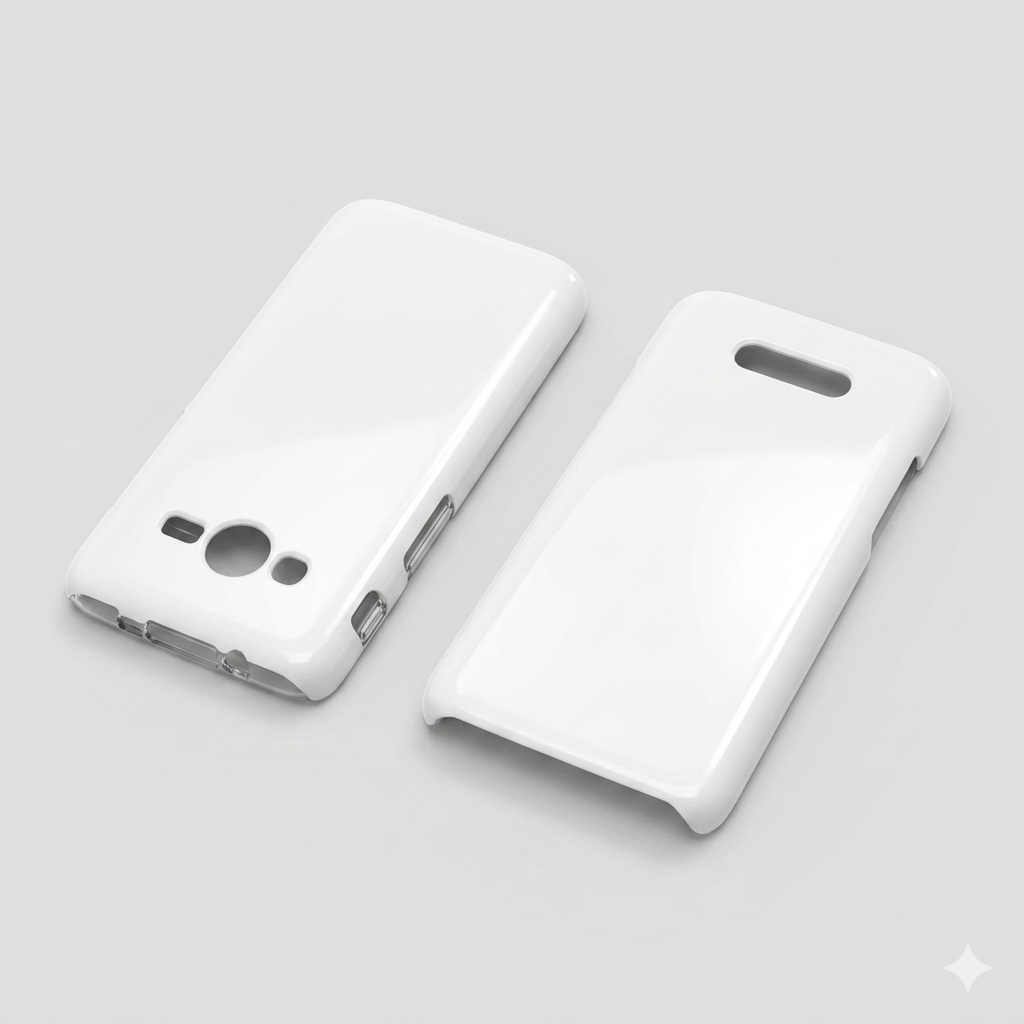 3D-printed phone case prototype in White TPU
